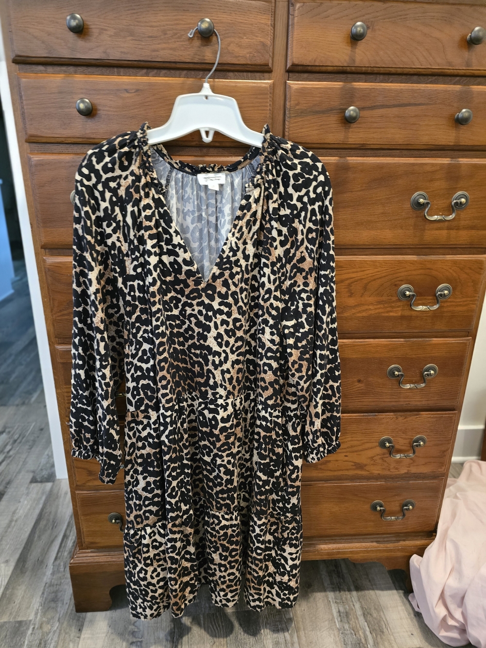 Caralymirand, The Drop Brand, Leopard Print, V-Neck Women’s Dress, Size XXL